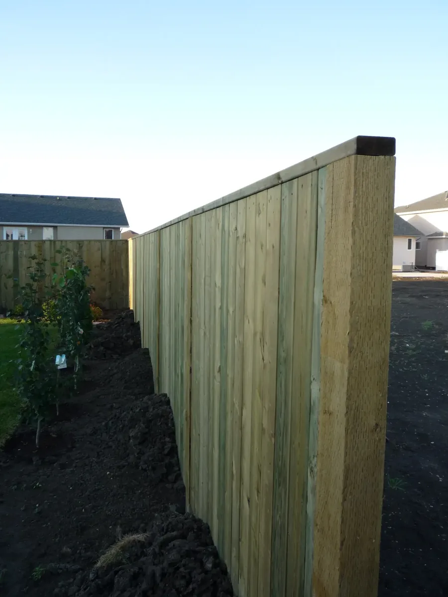 Wood privacy fence Saskatoon backyard