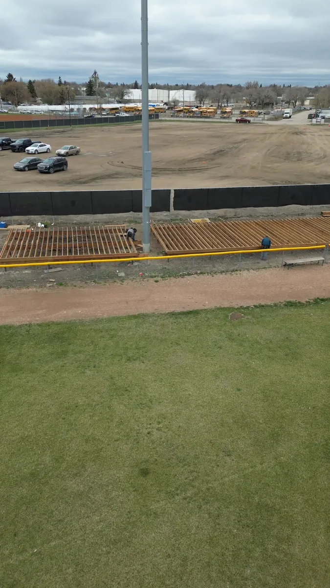 Saskatoon Berries deck framing along the outfield wall
