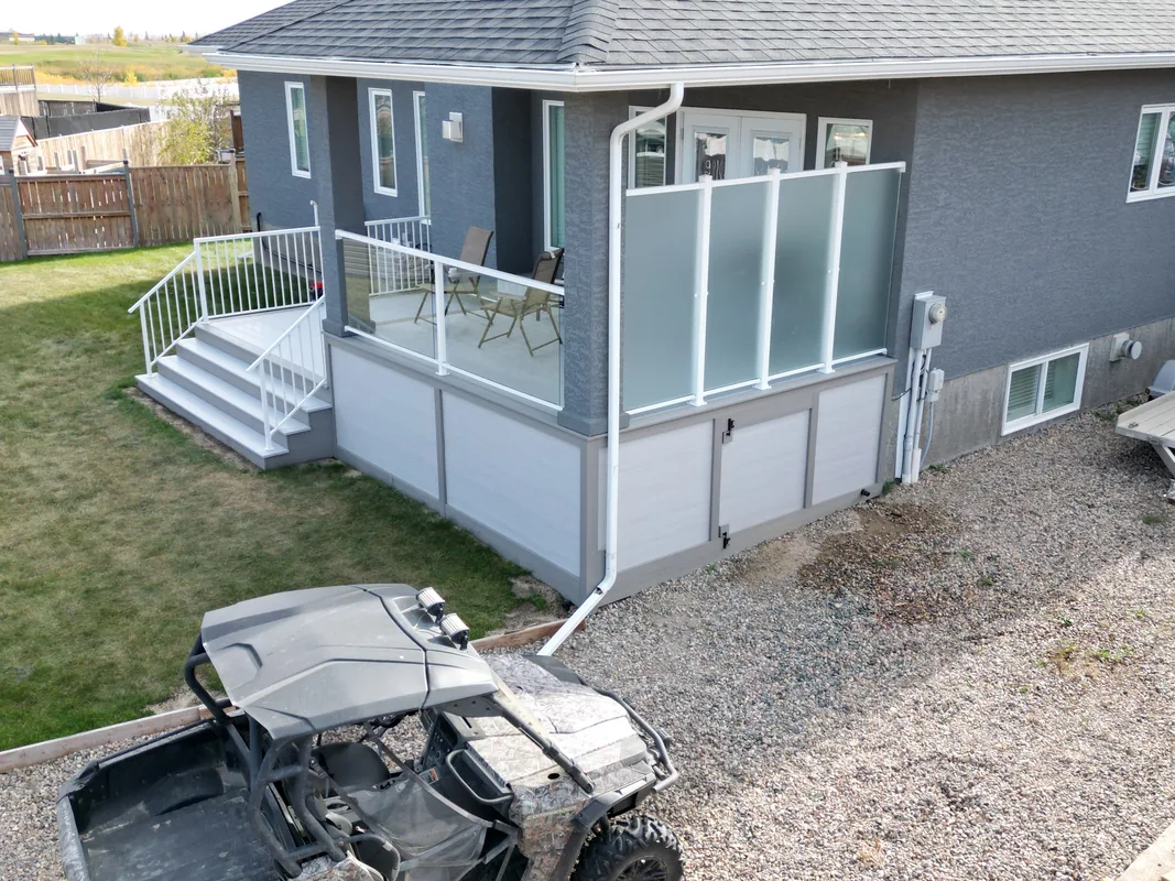 Overhead view of completed two-level deck Warman SK
